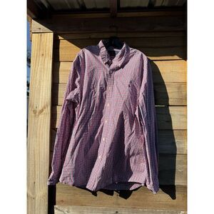 Ralph Lauren Oxford Men's Big XXL 2XL Classic Fit Plaid Checkered Red White Blue